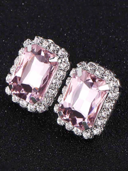 PINK DIAMOND CLIP-ON EARRINGS