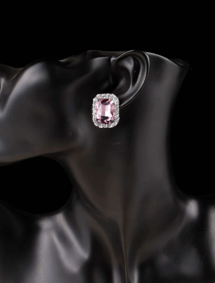 PINK DIAMOND CLIP-ON EARRINGS