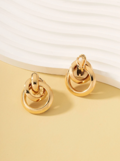 CIRCLE GOLD CLIP-ON EARRINGS